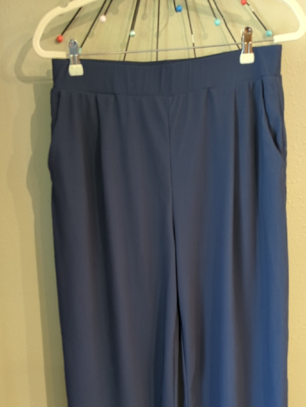 Nautical Vacation Office Halara Wide Leg Pull On Pants Sz Large Pockets - Picture 3 of 8
